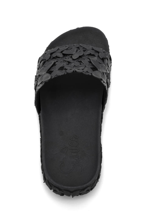 Sunies Butterfly Black Slides for Women