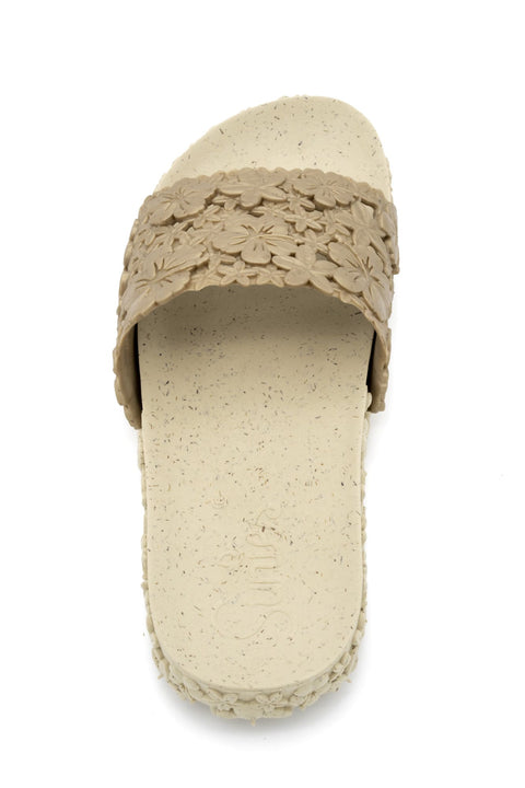 comfortable and safe gold summer slides for women