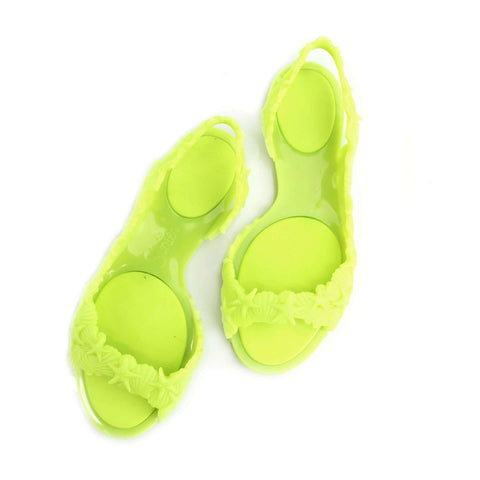 Comfortable Neon Yellow Flat Sandals