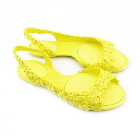 Sunies Hawaii Flat Yellow Sandals for Women