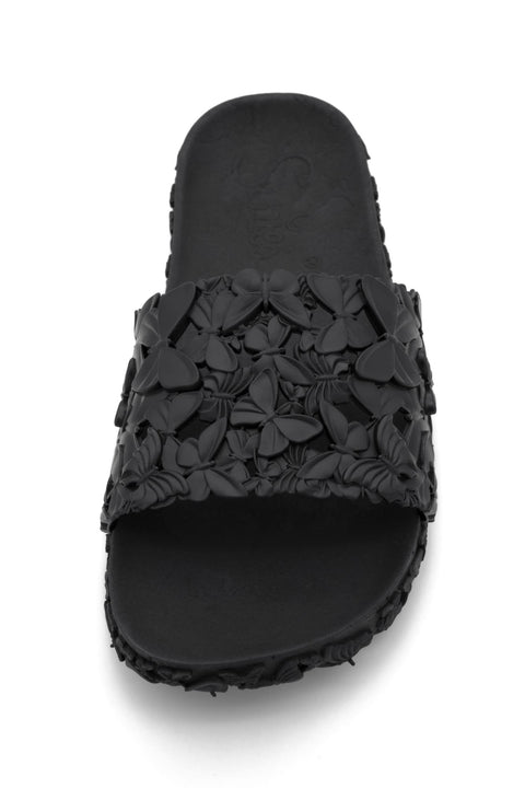 safe black summer slides for women