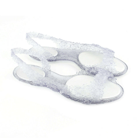 Sunies Hawaii Silver Glitter Flat Sandals