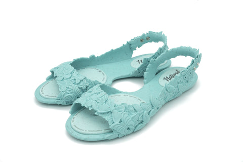 Flexi Butterfly Green Flat Sandals for Women