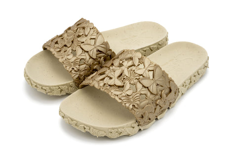 Sunies Butterfly Gold Slides for Women