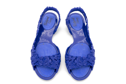 pair of blue summer sandals