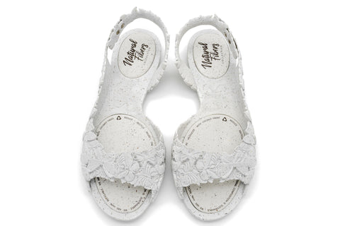 Pair of White Flat Sandals Womens Footwear