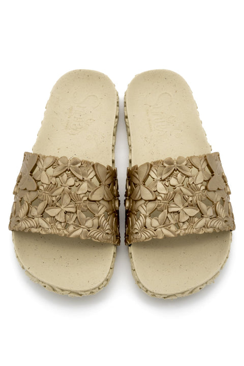 Sunies Butterfly Gold Slides for Women