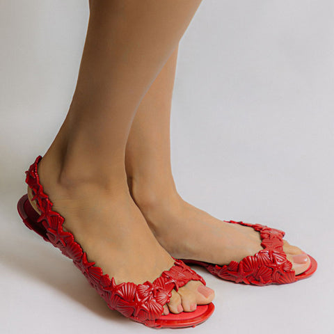 Women in Original Sea & Ocean  Red Flat Sandals