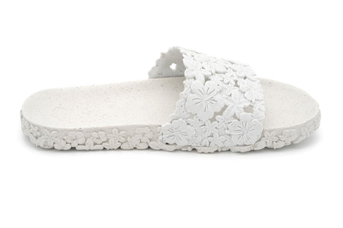 Eco-friendly white slides for women