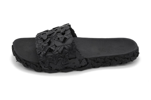 women's black slides