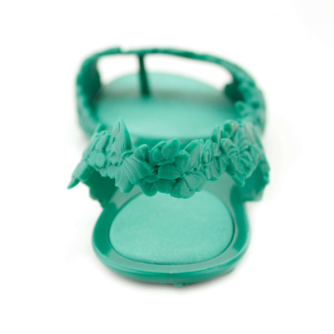 Comfortable flat green sandals