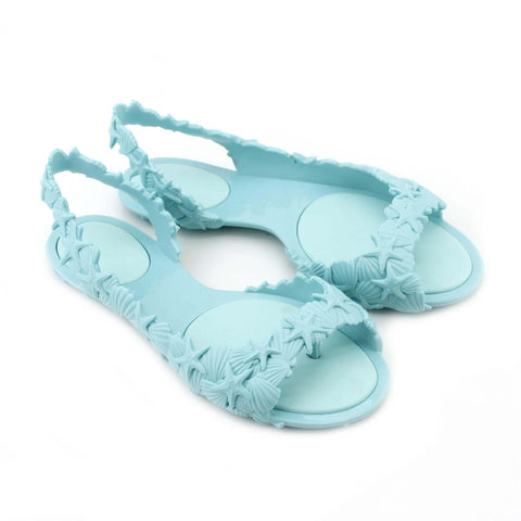 Sunies Sea & Ocean Green Flat Sandals Women's