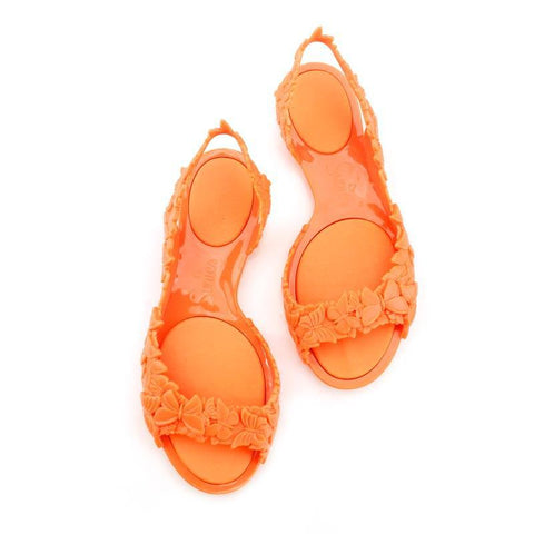 Pair of Beautiful Neon Orange Flat Sandals