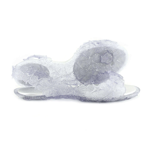 Comfortable Silver Glitter Sandals for Women
