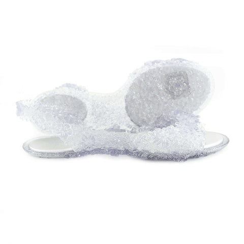 women's silver flat sandals