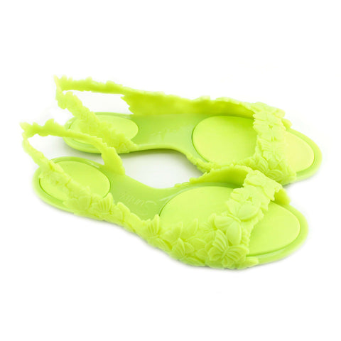 Sunies Butterfly Neon Yellow Flat Sandals