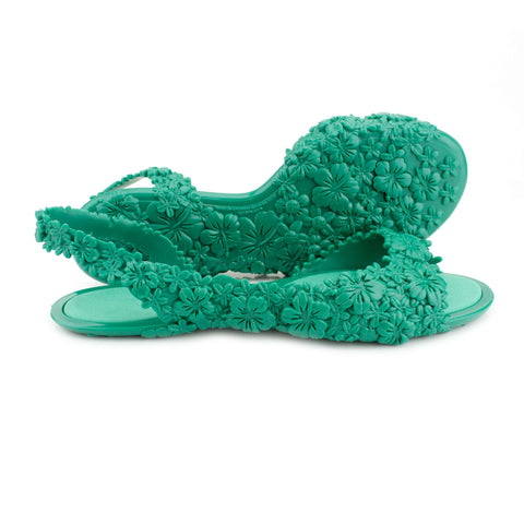Eco-friendly and Waterproof Hawaii Green Flat Sandals for Women